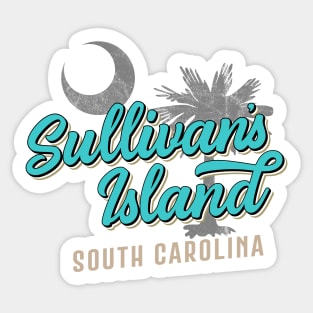 Sullivans Island South Carolina Vintage Script Palmetto Sticker